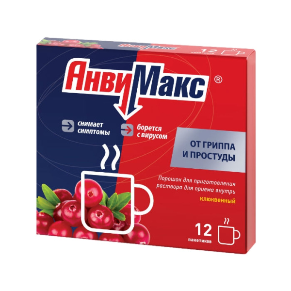 АнвиМакс порошок для приготовления раствора для приема внутрь [клюквенный] x 5г №12 фото в интернет-аптеке "Фармсервис"
