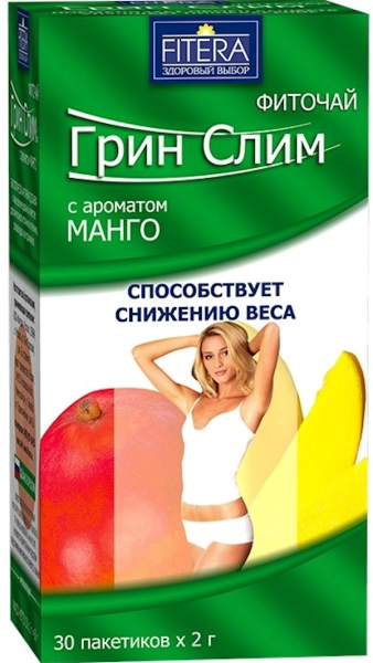 Чай лечебный Green-Slim манго пакет-фильтр 2г №30 фото в интернет-аптеке "Фармсервис"