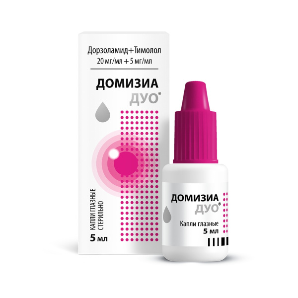 ДОМИЗИА ДУО капли глазные 20мг/мл+5мг/мл x 5мл №1 фото в интернет-аптеке "Фармсервис"