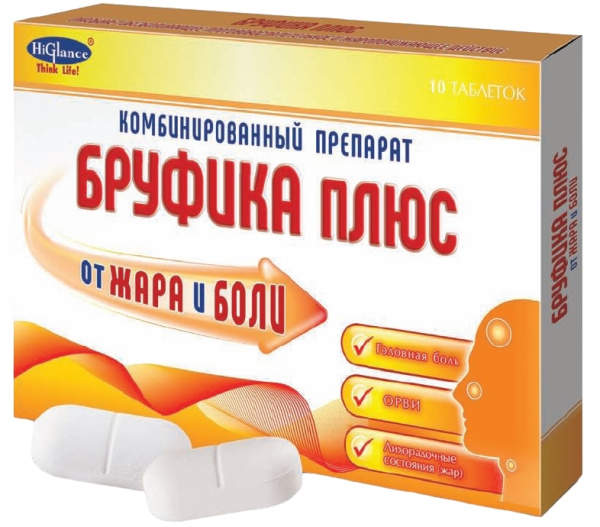 Бруфика Плюс таблетки 400мг+325мг №10 фото в интернет-аптеке "Фармсервис"