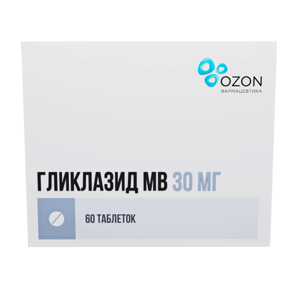 Гликлазид МВ таблетки с модифицированным высвобождением 60мг №30 фото в интернет-аптеке "Фармсервис" Гликлазид МВ таблетки с модифицированным высвобождением 60мг №30 фото в интернет-аптеке "Фармсервис"