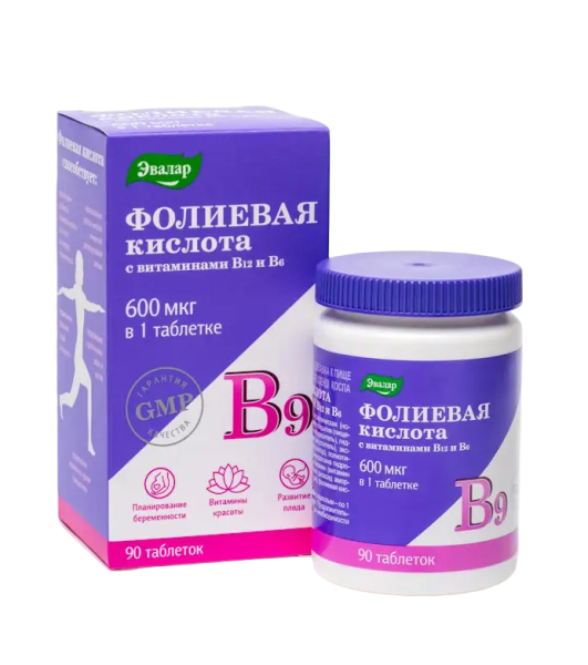 Фолиевая кислота с витаминами В12 и В6 90 таблеток фото в интернет-аптеке "Фармсервис"