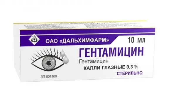 Гентамицин капли глазные 0.3% x 10мл №1 фото в интернет-аптеке "Фармсервис"