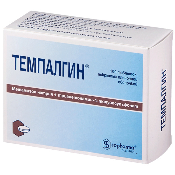 Темпалгин таблетки, покрытые плёночной оболочкой 500мг+20мг №100 фото в интернет-аптеке "Фармсервис" Темпалгин таблетки, покрытые плёночной оболочкой 500мг+20мг №100 фото в интернет-аптеке "Фармсервис"
