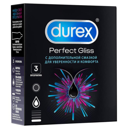 Презерватив DUREX PERFECT GLISS №3 детальное фото в интернет-аптеке "Фармсервис"