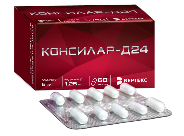 Консилар-Д24 капсулы 1.25мг+5мг №60 фото в интернет-аптеке "Фармсервис"