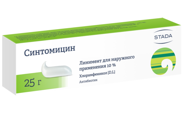 СИНТОМИЦИН линимент для наружного применения 10% x 25г №1 фото в интернет-аптеке "Фармсервис"