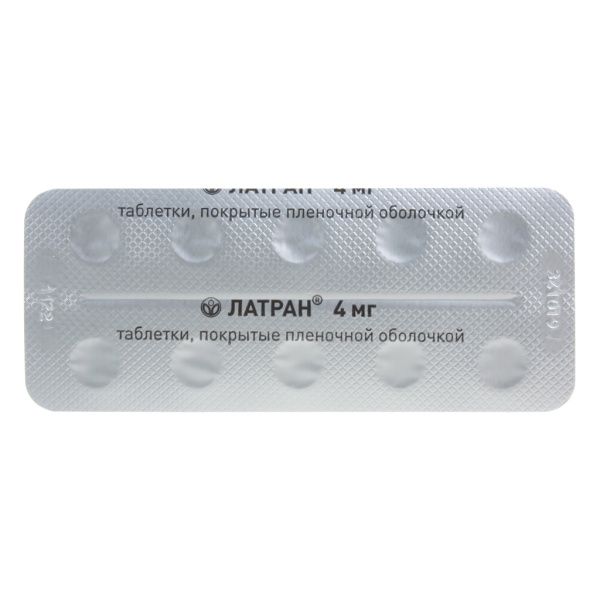 Латран таблетки, покрытые плёночной оболочкой 4мг №10 фото в интернет-аптеке "Фармсервис"