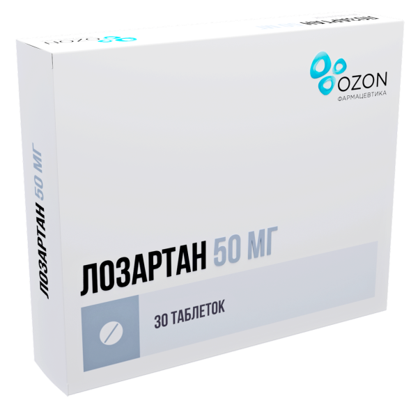 Лозартан таблетки, покрытые плёночной оболочкой 50мг №30 фото в интернет-аптеке "Фармсервис" Лозартан таблетки, покрытые плёночной оболочкой 50мг №30 фото в интернет-аптеке "Фармсервис"