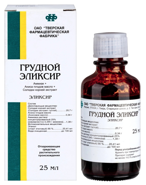 Грудной эликсир эликсир 20.7г+340мг+1.38г x 25мл №1 фото в интернет-аптеке "Фармсервис"