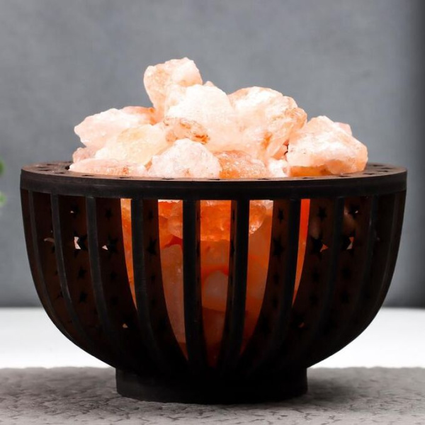 Светильник соляной Ваза с камнями темная 2,5-3кг фото в интернет-аптеке "Фармсервис"