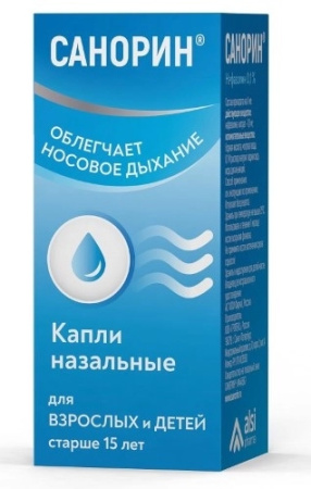 Санорин капли назальные 0.1% x 10мл №1 детальное фото в интернет-аптеке "Фармсервис"