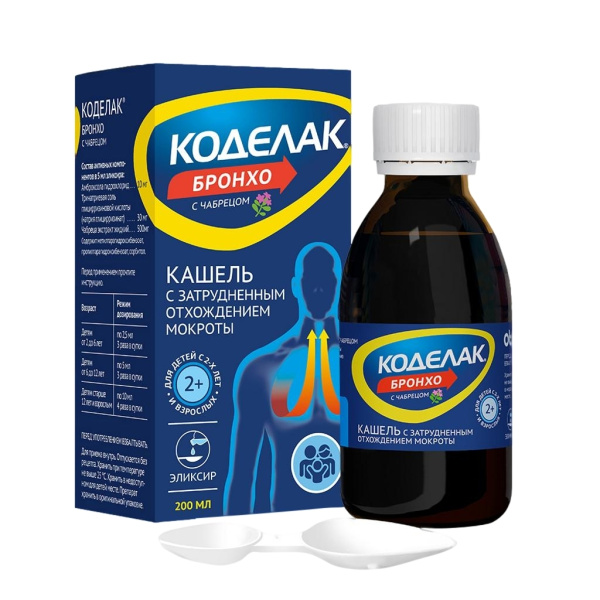 Коделак Бронхо с чабрецом сироп 10мг/5мл+30мг/5мл+500мг/5мл x 200мл №1 фото в интернет-аптеке "Фармсервис" Коделак Бронхо с чабрецом сироп 10мг/5мл+30мг/5мл+500мг/5мл x 200мл №1 фото в интернет-аптеке "Фармсервис"