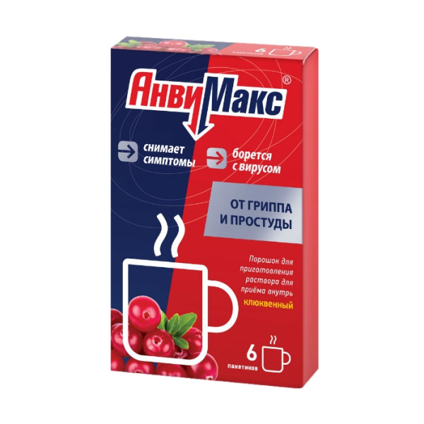 АнвиМакс порошок для приготовления раствора для приема внутрь [клюквенный] x 5г №6 фото в интернет-аптеке "Фармсервис"