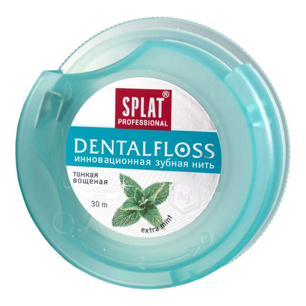 Зубная нить СПЛАТ PROFESSIONAL DENTAL FLOSS тонкая мятная с волокнами серебра 30мл фото в интернет-аптеке "Фармсервис" Зубная нить СПЛАТ PROFESSIONAL DENTAL FLOSS тонкая мятная с волокнами серебра 30мл фото в интернет-аптеке "Фармсервис"