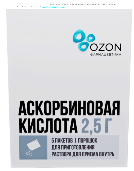 Аскорбиновая кислота порошок для приготовления раствора для приёма внутрь 2.5г x 2.5г №5 фото в интернет-аптеке "Фармсервис"