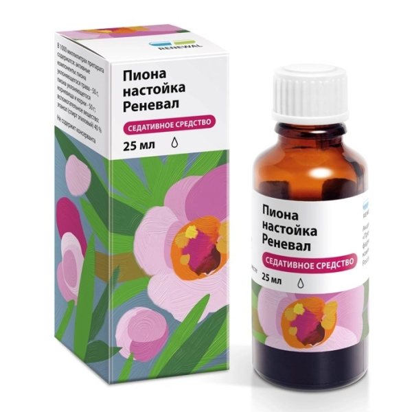 Пиона настойка Реневал настойка 50г/1000мл+50г/1000мл x 25мл №1 фото в интернет-аптеке "Фармсервис"