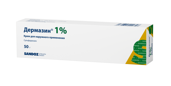 Дермазин крем для наружного применения 1% x 50г №1 фото в интернет-аптеке "Фармсервис" Дермазин крем для наружного применения 1% x 50г №1 фото в интернет-аптеке "Фармсервис"
