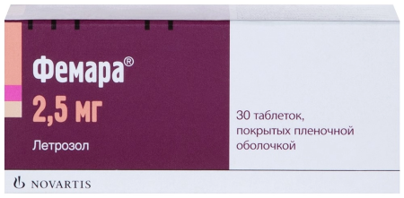 Фемара таблетки, покрытые плёночной оболочкой 2.5мг №30 детальное фото в интернет-аптеке "Фармсервис"