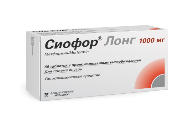 Сиофор Лонг таблетки с пролонгированным высвобождением 1г №60 фото в интернет-аптеке "Фармсервис"