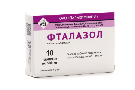 Фталазол таблетки 500мг №10 детальное фото в интернет-аптеке "Фармсервис"