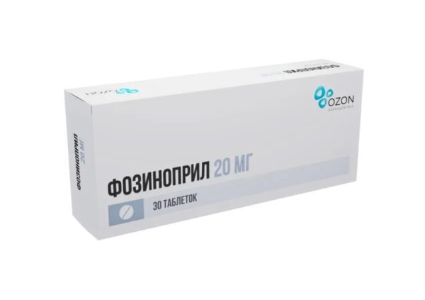 Фозиноприл таблетки 20мг №30 фото в интернет-аптеке "Фармсервис"