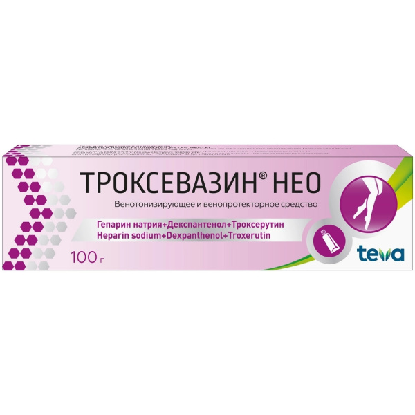 Троксевазин Нео гель для наружного применения 0.17г/100г+5г/100г+2г/100г x 100г №1 фото в интернет-аптеке "Фармсервис"