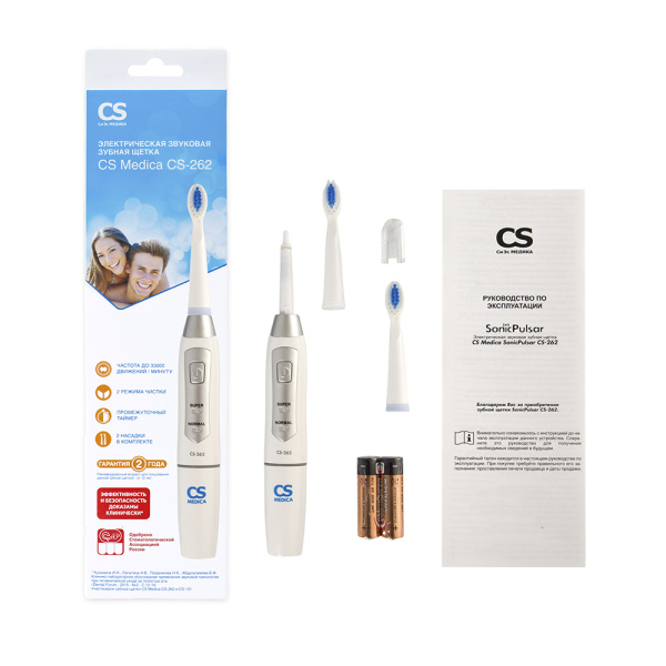 Зубная щетка CS Medica CS-262 электрическая звуковая фото в интернет-аптеке "Фармсервис"