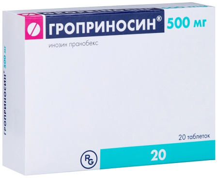 Гроприносин таблетки 500мг №20 детальное фото в интернет-аптеке "Фармсервис"