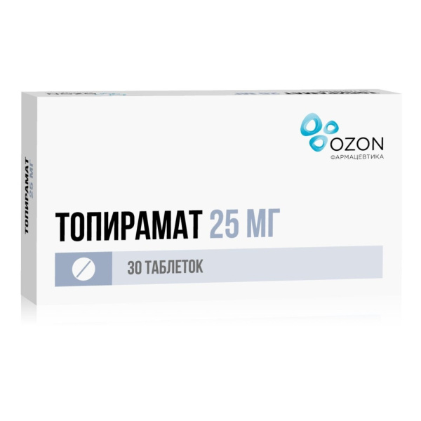 Топирамат таблетки, покрытые плёночной оболочкой 25мг №30 фото в интернет-аптеке "Фармсервис"