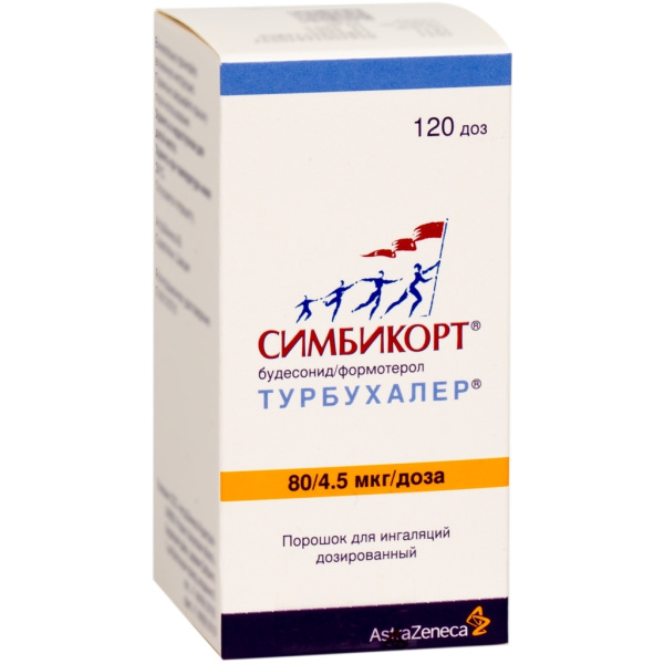 Симбикорт Турбухалер порошок для ингаляций дозированный 80мкг/доза+4.5мкг/доза x 120доза №1 фото в интернет-аптеке "Фармсервис"