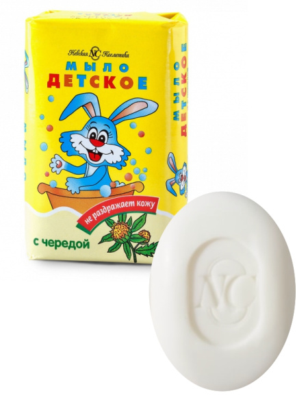 Мыло детское ДЕТСКОЕ с чередой 90г фото в интернет-аптеке "Фармсервис"