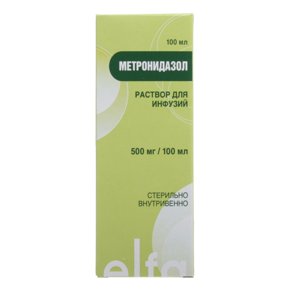 Метронидазол раствор для инфузий 500мг/100мл x 100мл №1 фото в интернет-аптеке "Фармсервис"