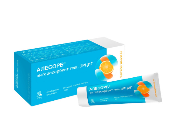 Алесорб Энтеросорбент гель ЭРЦИГ туба (гель д/приема внутрь) 180г (апельсин) фото в интернет-аптеке "Фармсервис"