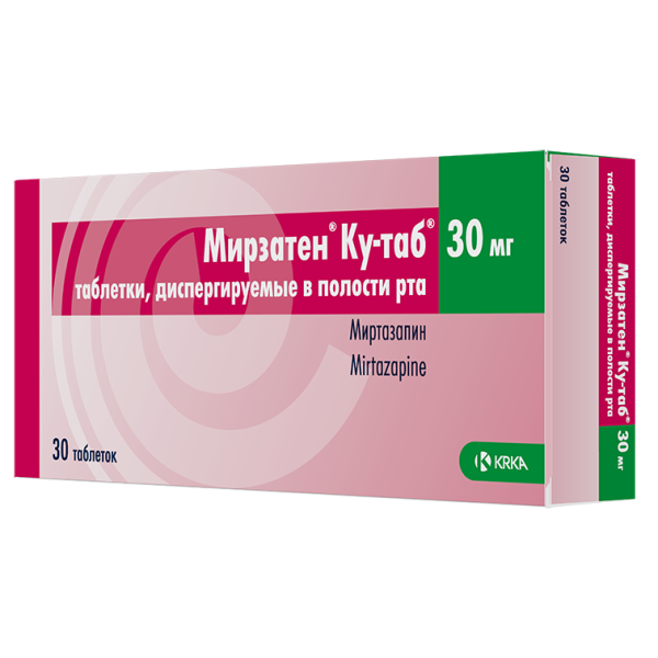 Мирзатен Ку-таб таблетки, диспергируемые в полости рта 30мг №30 фото в интернет-аптеке "Фармсервис"