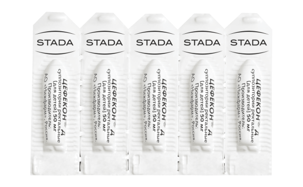 Цефекон Д суппозитории ректальные [для детей] 50мг №10 фото в интернет-аптеке "Фармсервис"