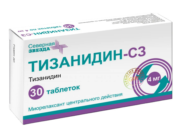 Тизанидин-СЗ таблетки 4мг №30 фото в интернет-аптеке "Фармсервис"