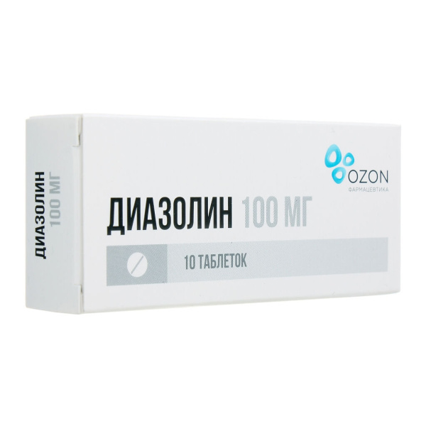 Диазолин таблетки 100мг №10 фото в интернет-аптеке "Фармсервис"