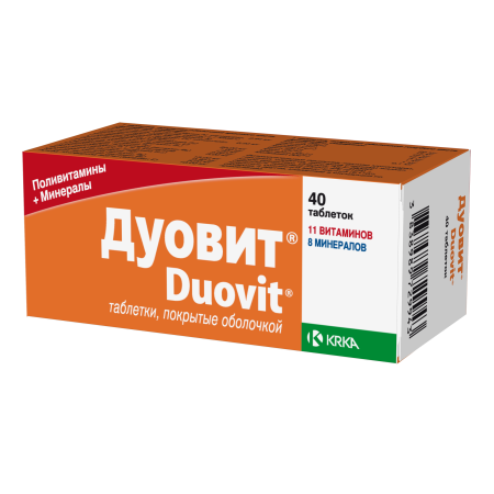 Дуовит таблетки, покрытые оболочкой №40 детальное фото в интернет-аптеке "Фармсервис"