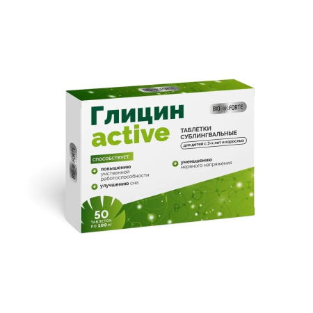 Глицин-актив BioForte таблетки для рассасывания №50 детальное фото в интернет-аптеке "Фармсервис"