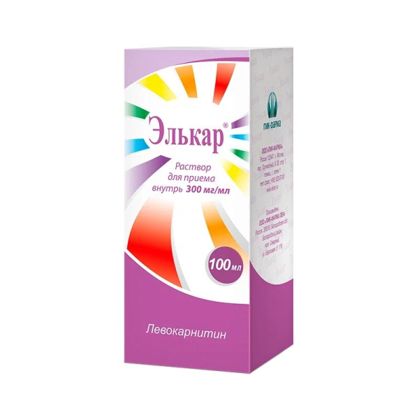 Элькар раствор для приёма внутрь 300мг/мл x 100мл №1 фото в интернет-аптеке "Фармсервис" Элькар раствор для приёма внутрь 300мг/мл x 100мл №1 фото в интернет-аптеке "Фармсервис"