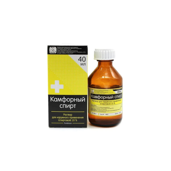 Камфорный спирт раствор для наружного применения, [спиртовой] 10% x 40мл №1 фото в интернет-аптеке "Фармсервис"