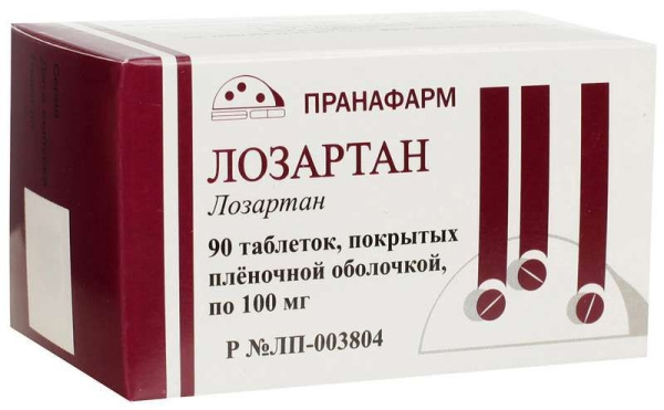 Лозартан таблетки, покрытые плёночной оболочкой 100мг №90 фото в интернет-аптеке "Фармсервис" Лозартан таблетки, покрытые плёночной оболочкой 100мг №90 фото в интернет-аптеке "Фармсервис"
