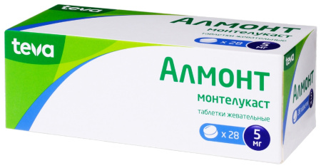 Алмонт таблетки жевательные 5мг №28 детальное фото в интернет-аптеке "Фармсервис"