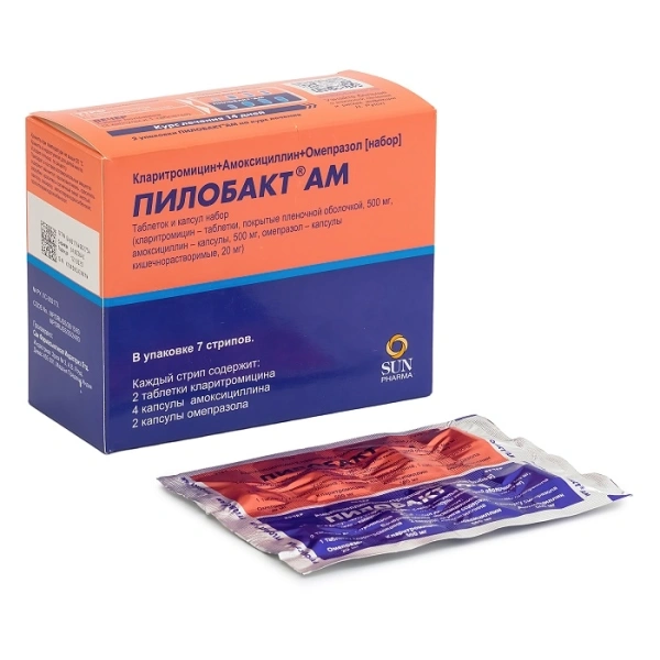 Пилобакт АМ набор таблеток и капсул 8 стрип №7 фото в интернет-аптеке "Фармсервис"