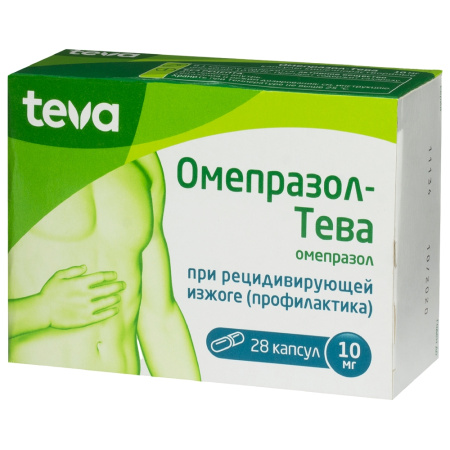 Омепразол-Тева капсулы кишечнорастворимые 10мг №28 детальное фото в интернет-аптеке "Фармсервис"