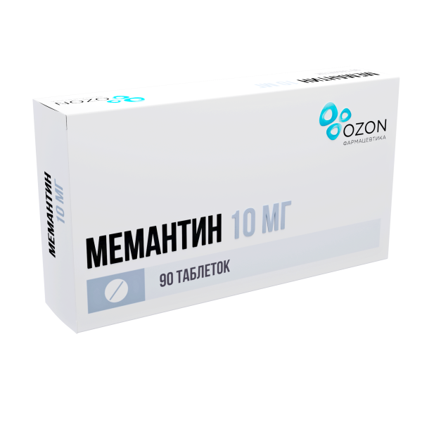 Мемантин таблетки, покрытые плёночной оболочкой 10мг №90 фото в интернет-аптеке "Фармсервис"