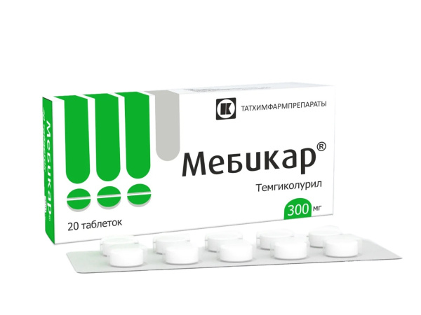 Мебикар таблетки 300мг №20 фото в интернет-аптеке "Фармсервис"