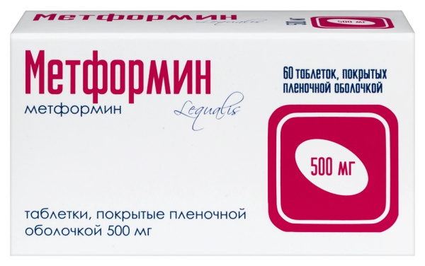 МЕТФОРМИН таблетки, покрытые плёночной оболочкой 500мг №60 фото в интернет-аптеке "Фармсервис" МЕТФОРМИН таблетки, покрытые плёночной оболочкой 500мг №60 фото в интернет-аптеке "Фармсервис"