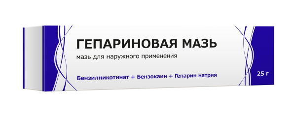 Гепариновая мазь мазь для наружного применения 0.8мг/г+40мг/г+100МЕ/г x 25г №1 фото в интернет-аптеке "Фармсервис" Гепариновая мазь мазь для наружного применения 0.8мг/г+40мг/г+100МЕ/г x 25г №1 фото в интернет-аптеке "Фармсервис"